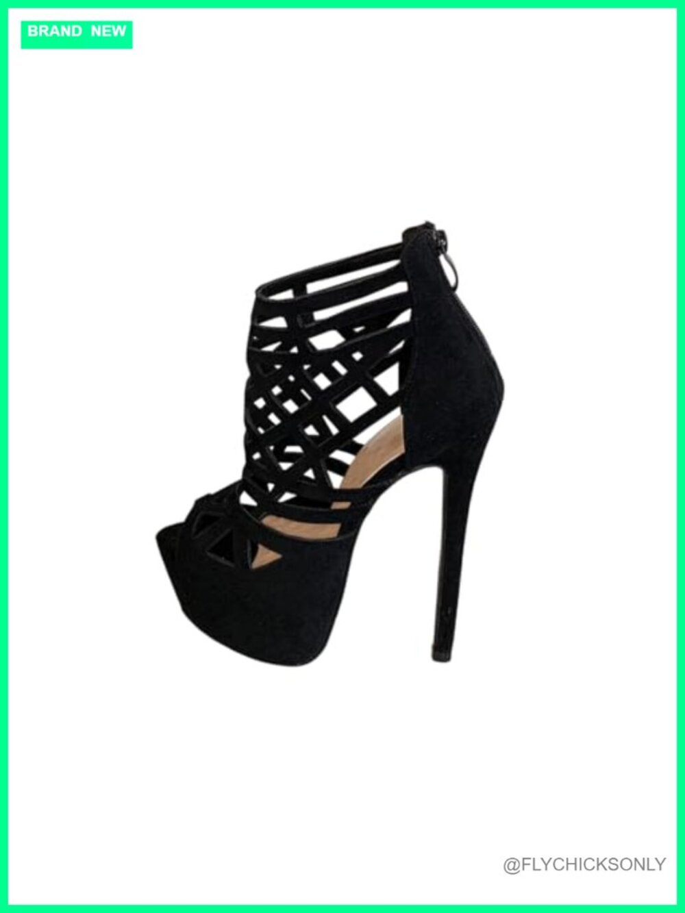 Women's Faux Leather Strappy Platform Stiletto Heels Open Toe 6.3 Inch